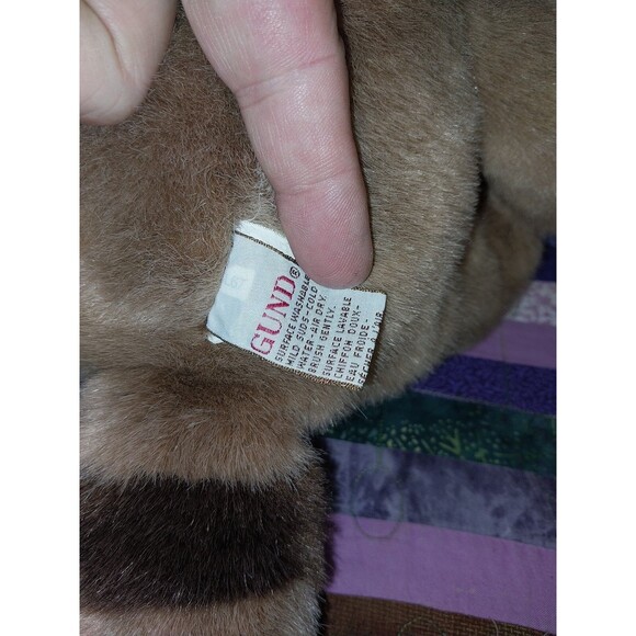 Vintage GUND 1985 Bandit The Raccoon Beige Brown Roly Poly Plush Stuffed Animal - Picture 6 of 7
